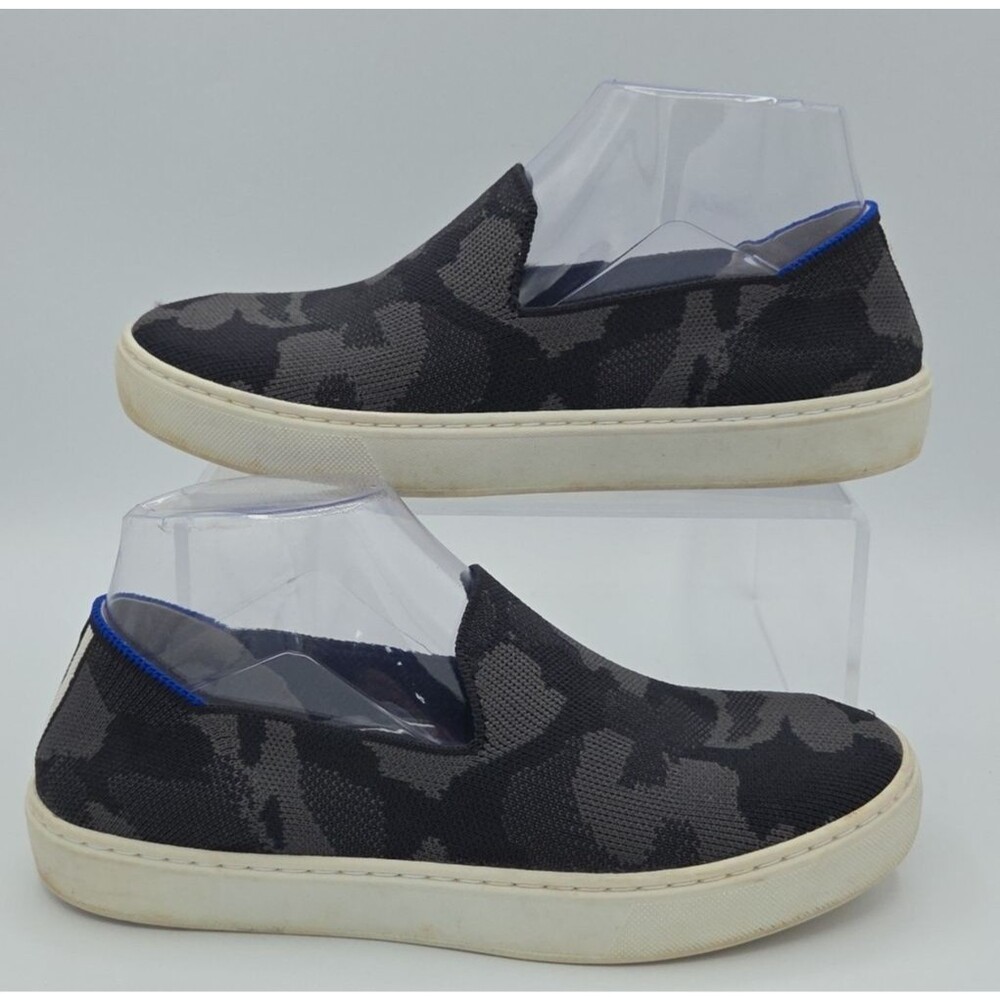 Rothy’s the Original Slip On Sneaker in Black Grey Camo Print Women’s Size 7 EUC